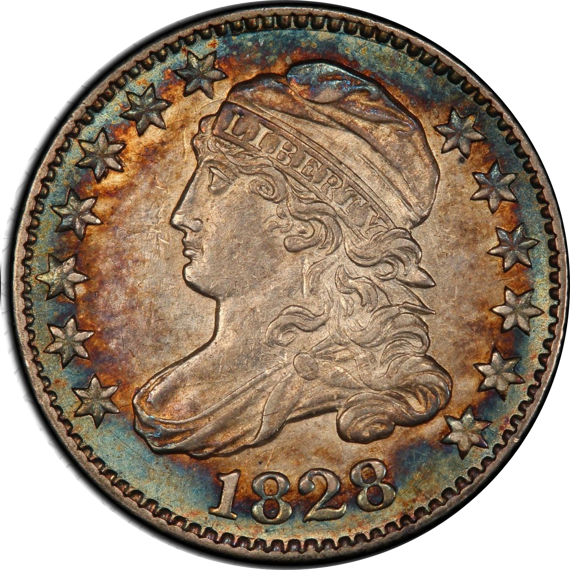 1828 10C Large Date Au58 + Pcgs Cac