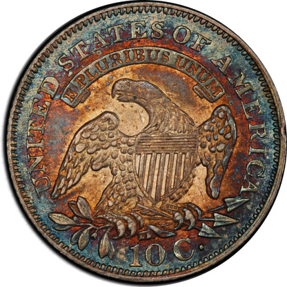 1828 10C Large Date Au58 + Pcgs Cac