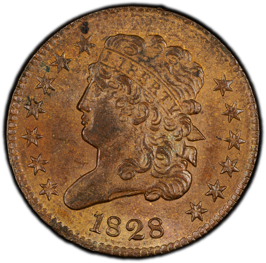 1828 1/2C 13 STARS MS63 RB PCGS