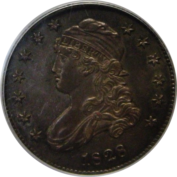 1828 25C AU55 PCGS OGH