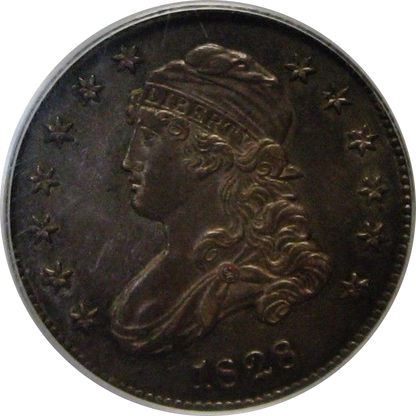 1828 25C AU55 PCGS OGH