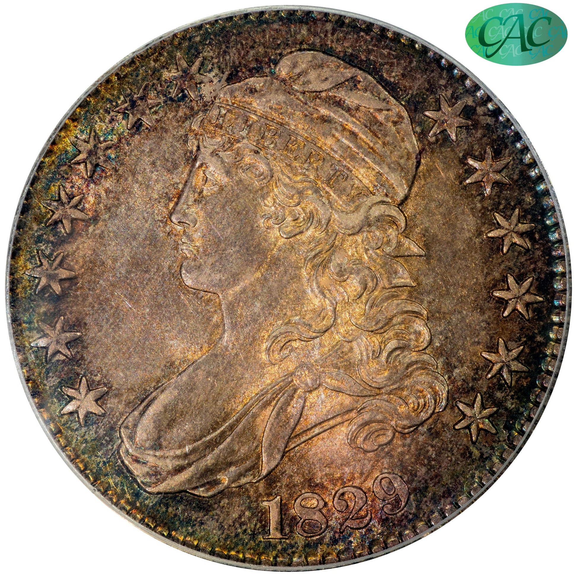 1829 50C AU58 PCGS CAC 50C