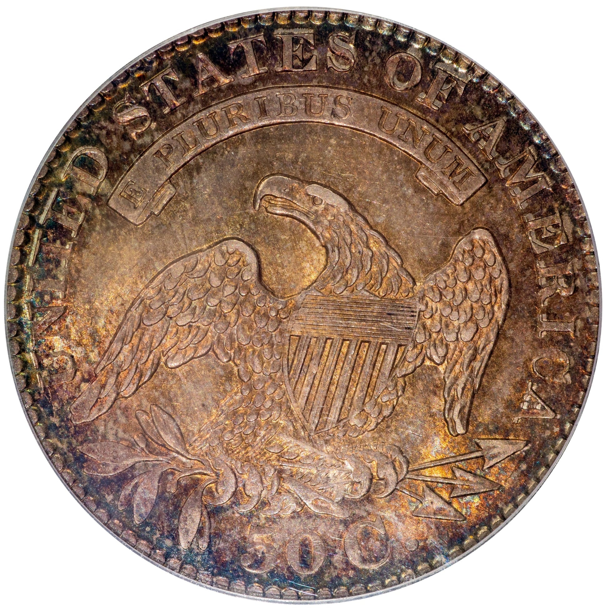 1829 50C AU58 PCGS CAC REVERSE