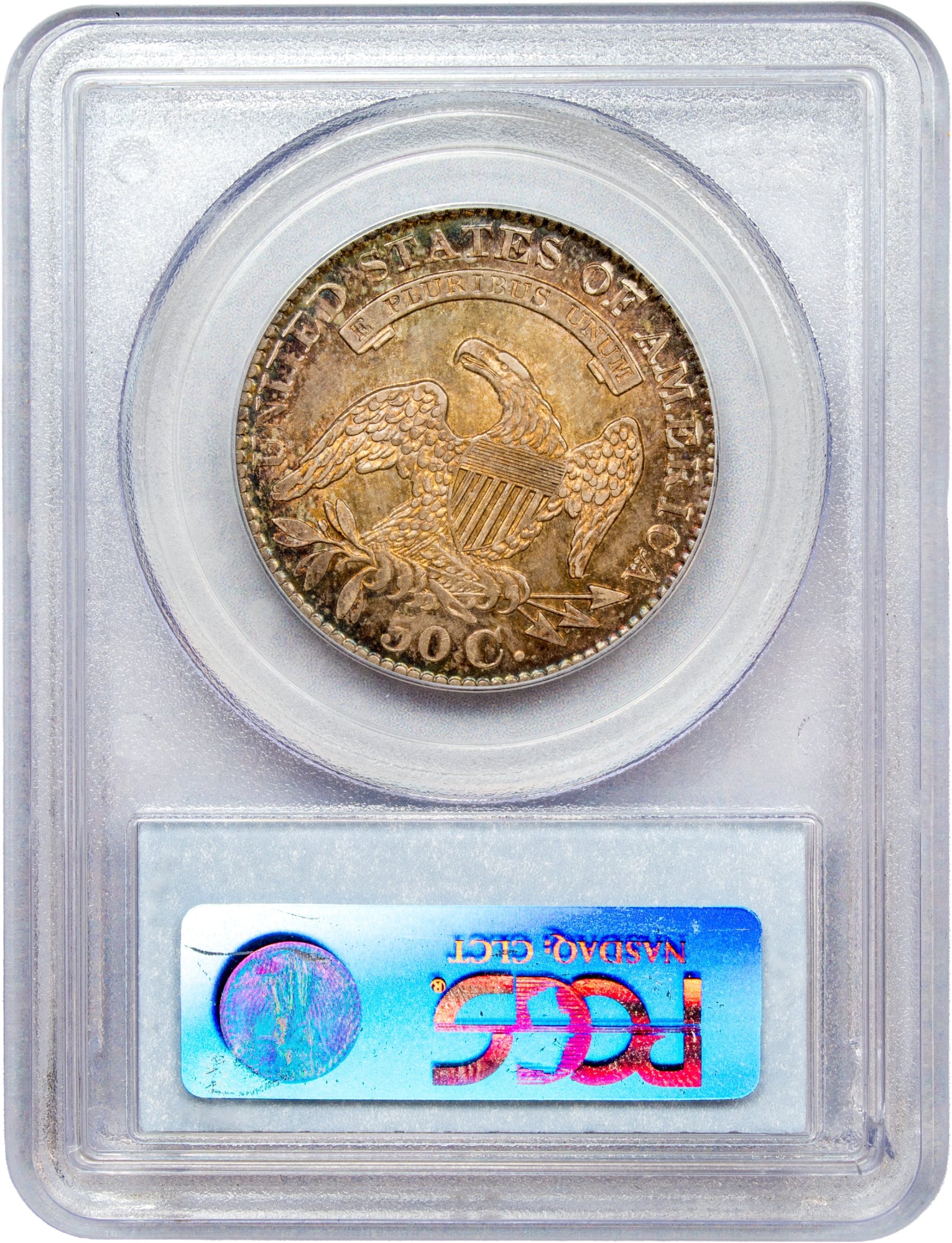 1829 50C AU58 PCGS CAC REVERSE HOLDER