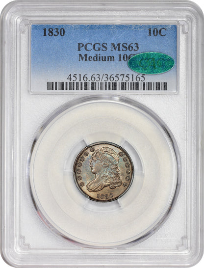 1830 10C MEDIUM MS63 PCGS CAC