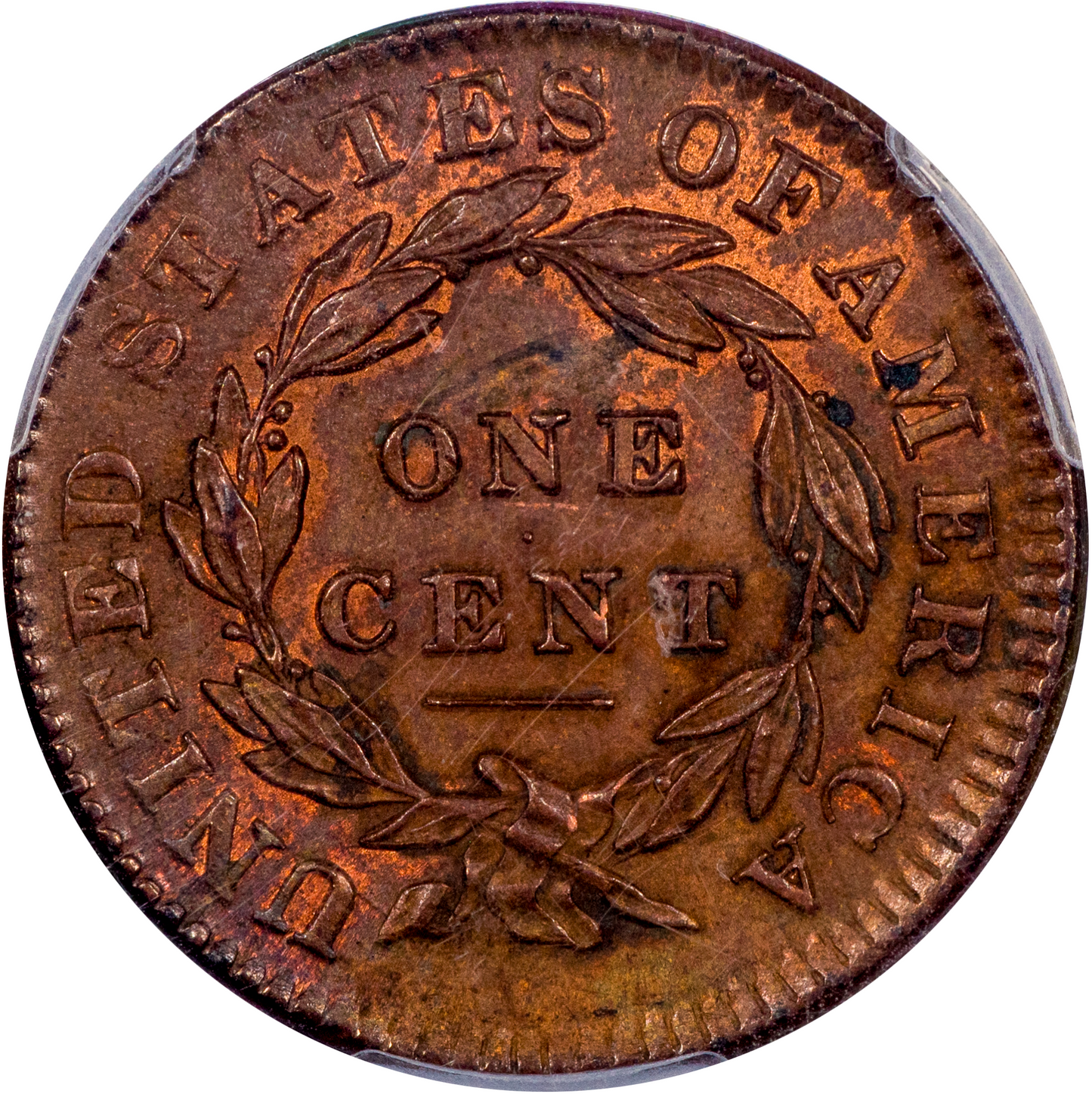 1832 1C LARGE CENT MEDIUM MS62 BN PCGS CAC