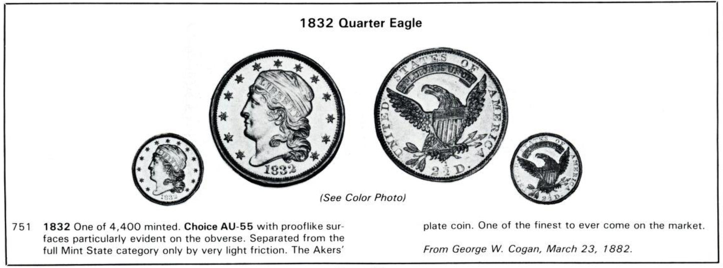 1832 $2.5 MS62 PCGS CAC DETAIL IMAGE