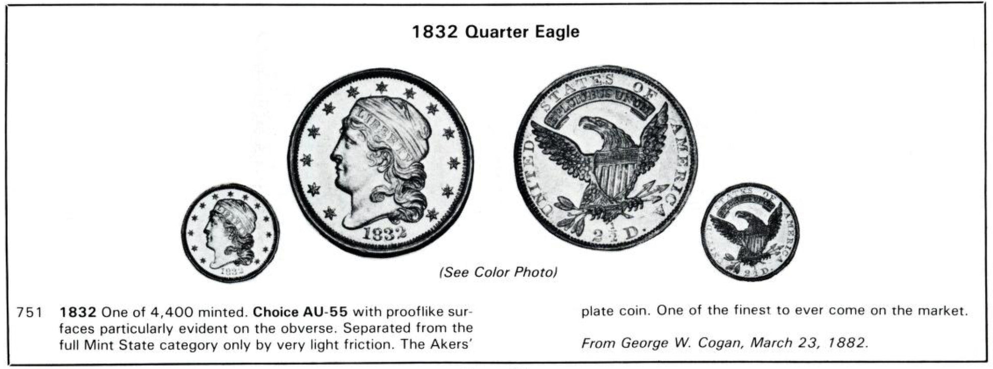 1832 $2.5 MS62 PCGS CAC DETAIL IMAGE