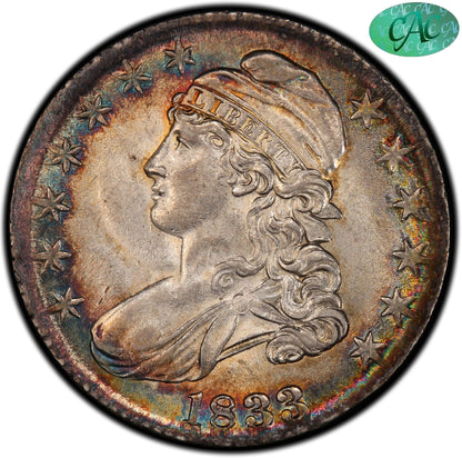 1833 50C AU58 PCGS CAC 50C