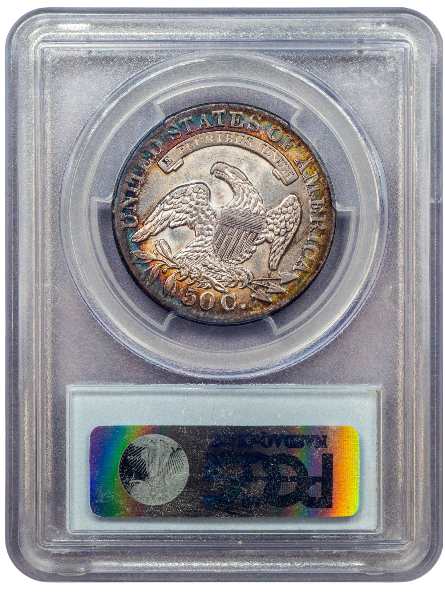 1833 50C AU58 PCGS CAC REVERSE HOLDER