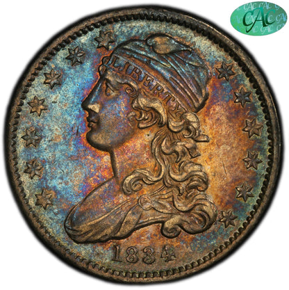 1834 25C AU58 PCGS CAC 25C