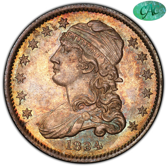 1834 25C Ms64 Pcgs Cac