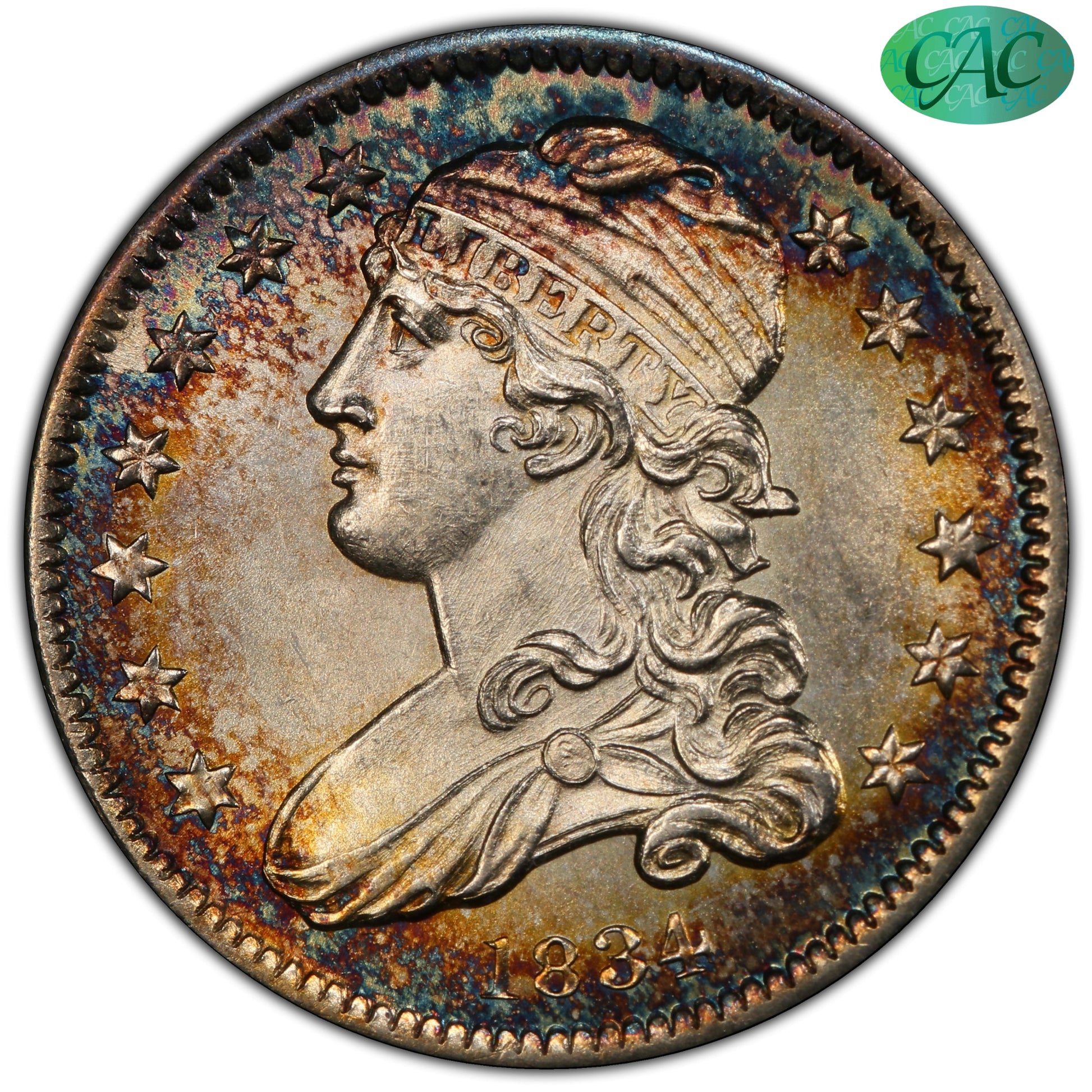 1834 25C MS65 PCGS CAC 25C