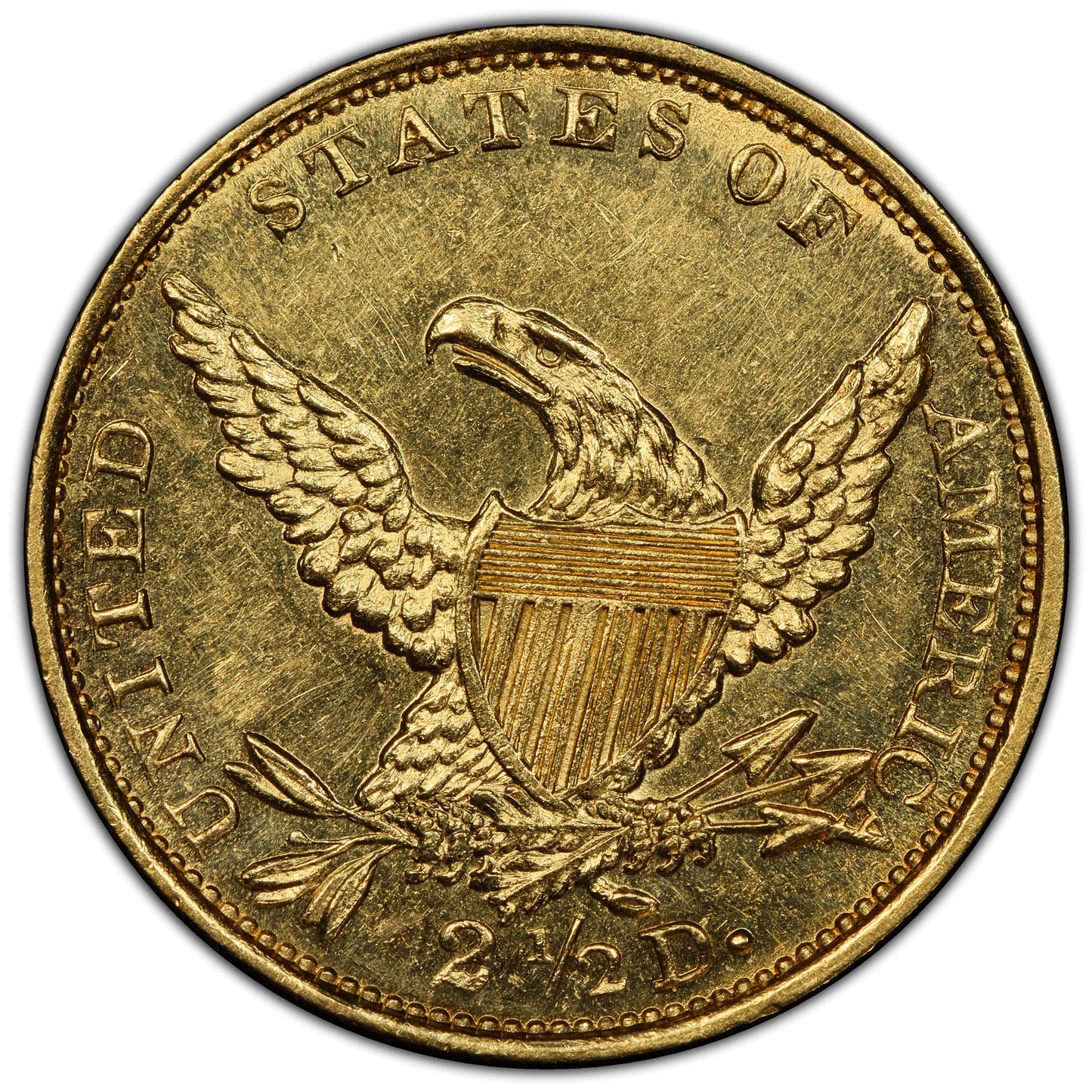 1834 Classic Head Half Eagle $2.5 MS63 PCGS CAC Reverse
