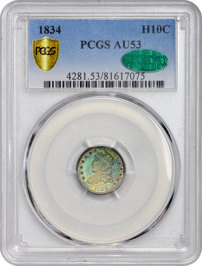 1834 H10C AU53 PCGS CAC