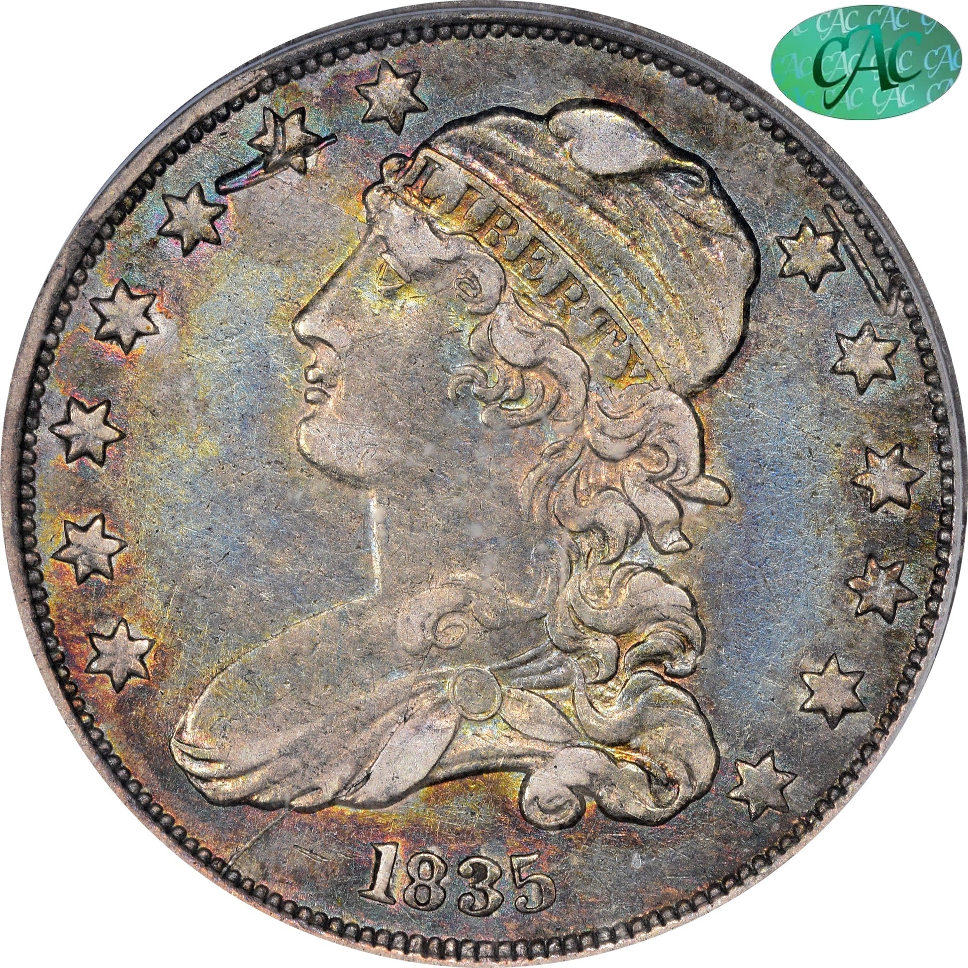 1835 25C XF40 PCGS CAC 25C