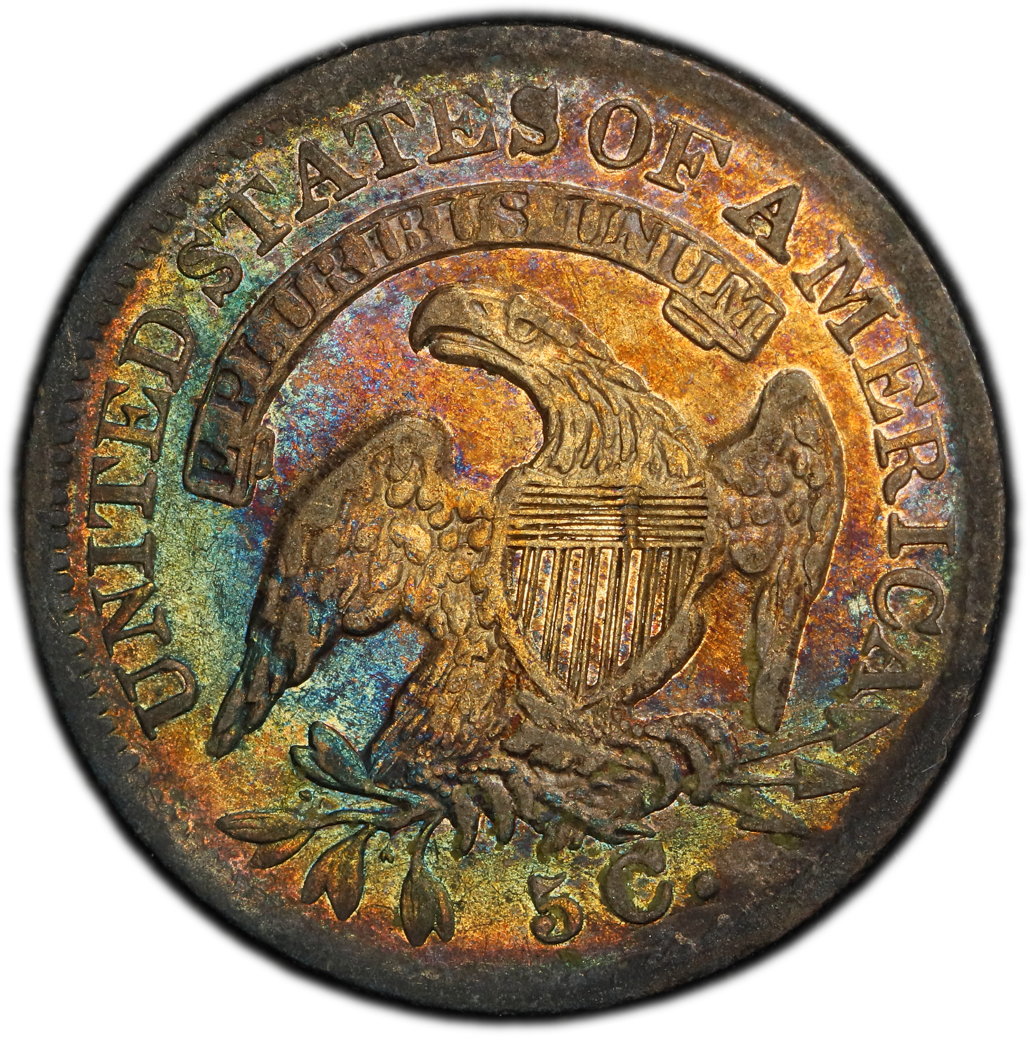 1835 H10C SM DT SM 5 AU53 PCGS CAC H10C