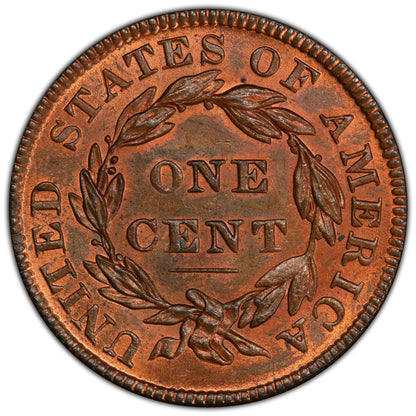 1835 1C HEAD OF 36 MS64 RB PCGS CAC EX BLAND/ RALLS/ ELLSWORTH