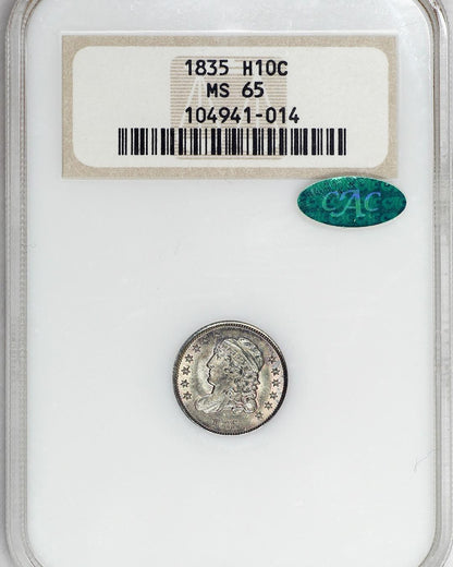 1835 H10C MS65 NGC CAC - Paradime Coins | PCGS NGC CACG CAC Rare US Numismatic Coins For Sale