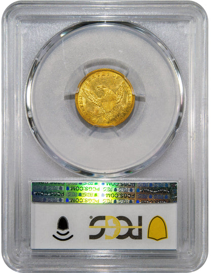 1836 $2.5 SCRIPT 8 MS62 PCGS CAC REVERSE HOLDER