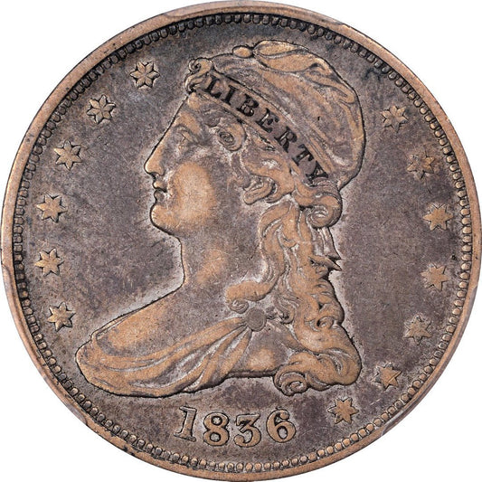 1836 50C REEDED EDGE VF20 PCGS CAC - Paradime Coins | PCGS NGC CACG CAC Rare US Numismatic Coins For Sale