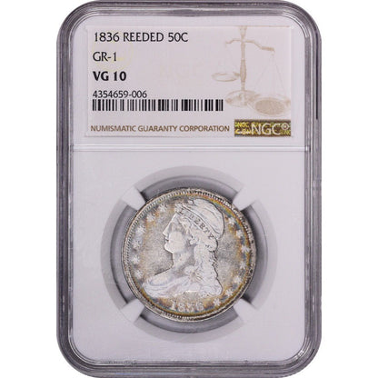 1836 50C REEDED EDGE VG10 NGC - Paradime Coins | PCGS NGC CACG CAC Rare US Numismatic Coins For Sale