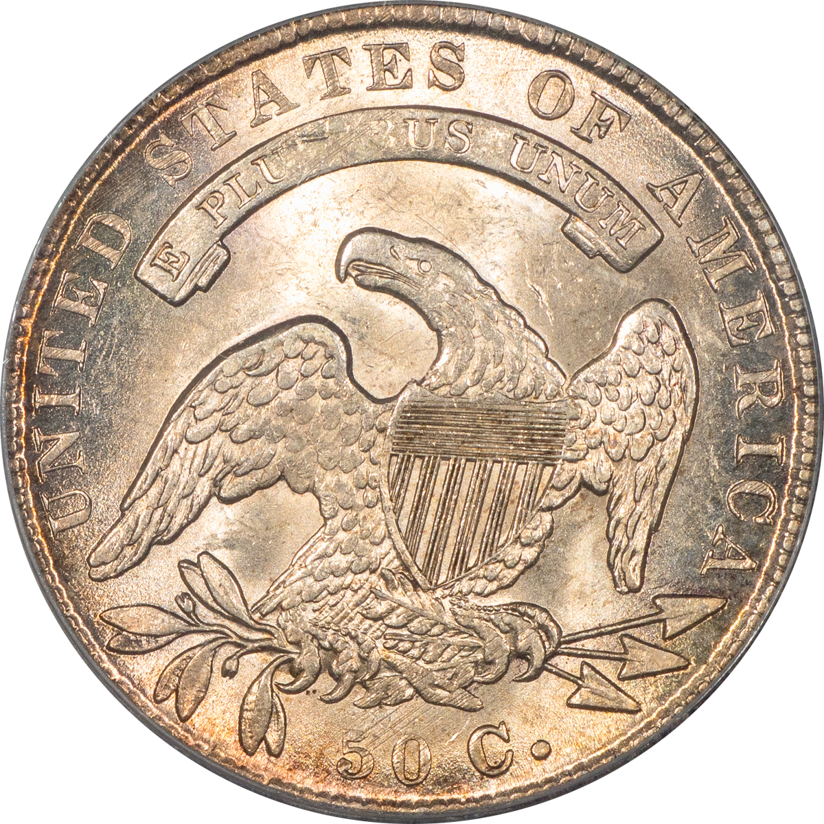 1836 Capped Bust Half Dollar 50C LETTERED EDGE MS62 OGH PCGS CAC REVERSE