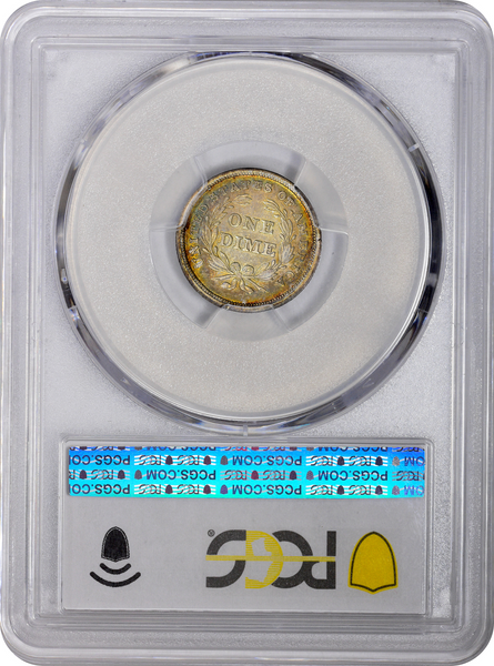 1837 10C SEATED LARGE DATE XF40 PCGS CAC