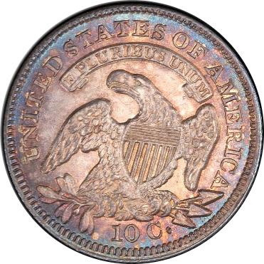 1837 10C MS62+ PCGS CAC