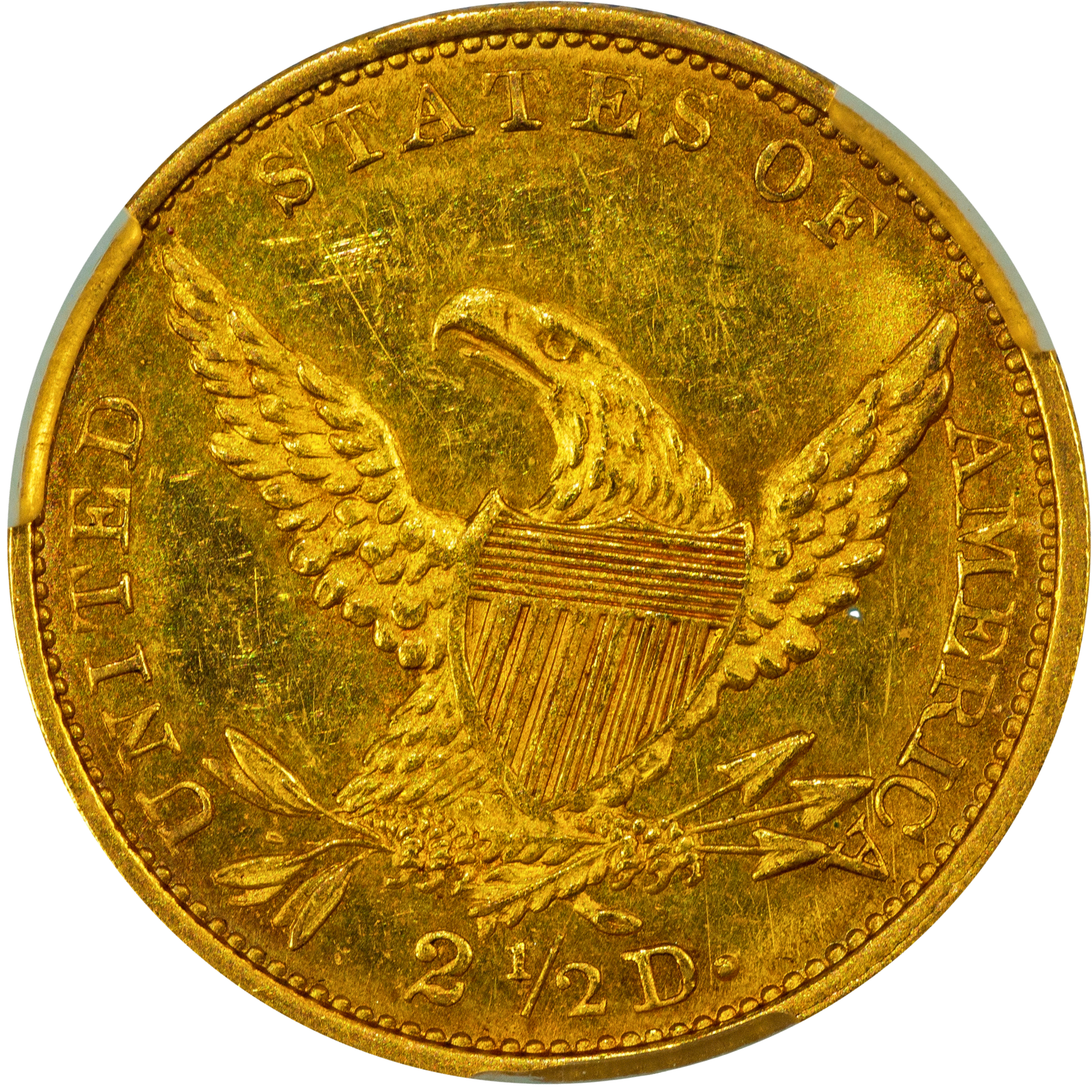 1837 $2.5 MS62 PCGS CAC REVERSE