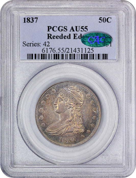1837 50C AU55 PCGS CAC