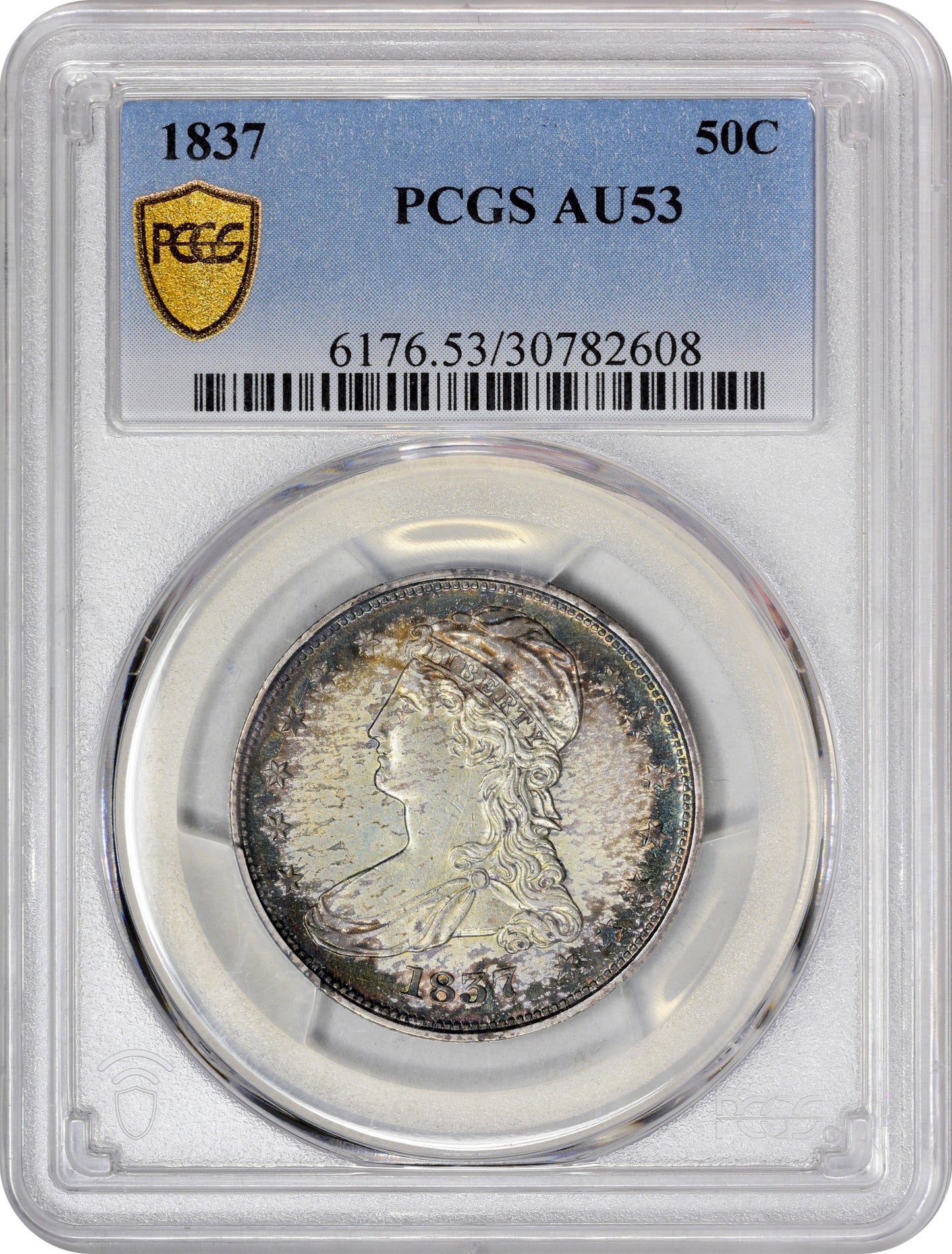 1837 50C REEDED EDGE AU53 PCGS