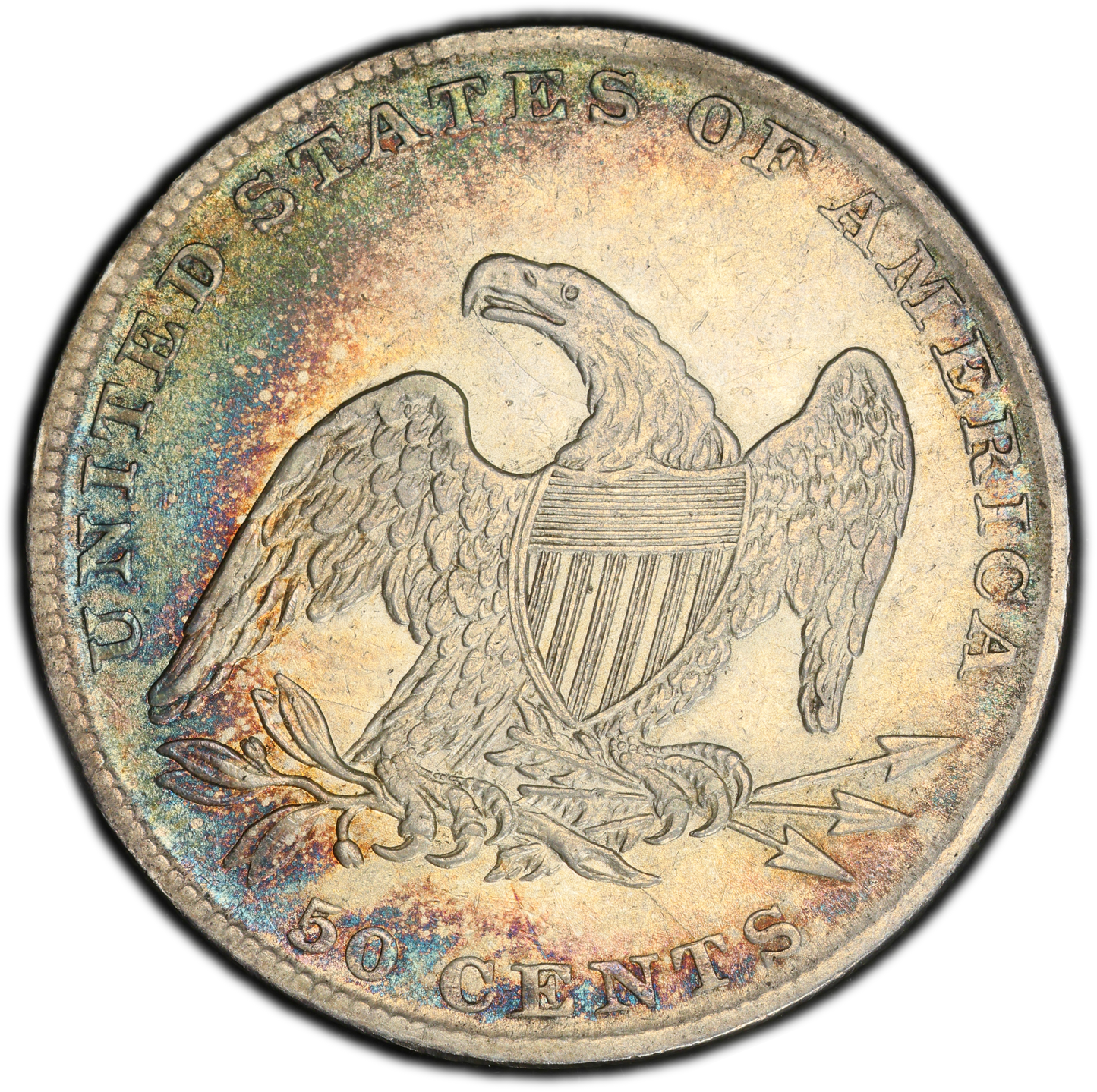 1837 50C REEDED EDGE AU53 PCGS