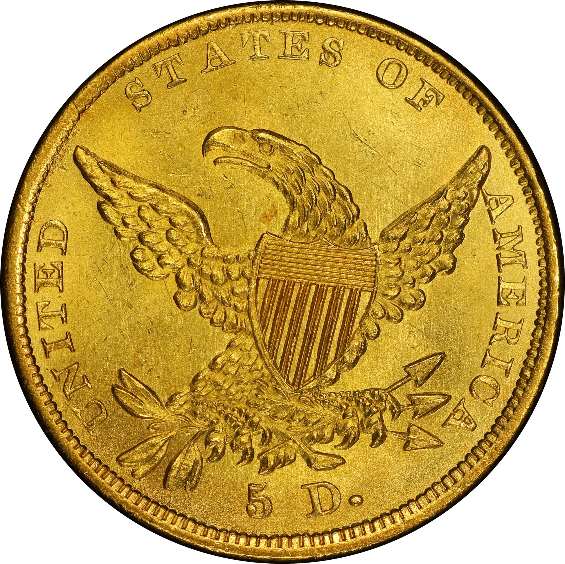 1837 $5 MS64+ PCGS CAC $5