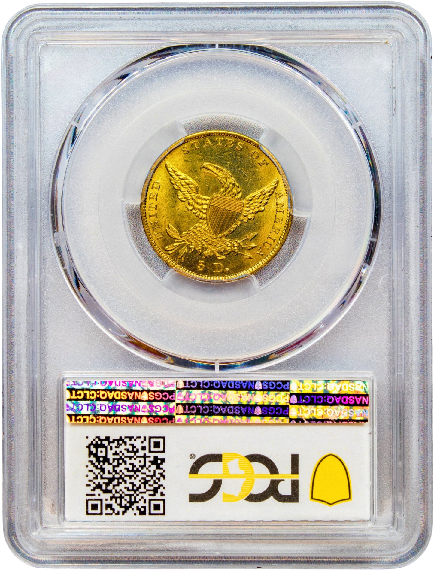 1837 $5 MS64+ PCGS CAC REVERSE HOLDER