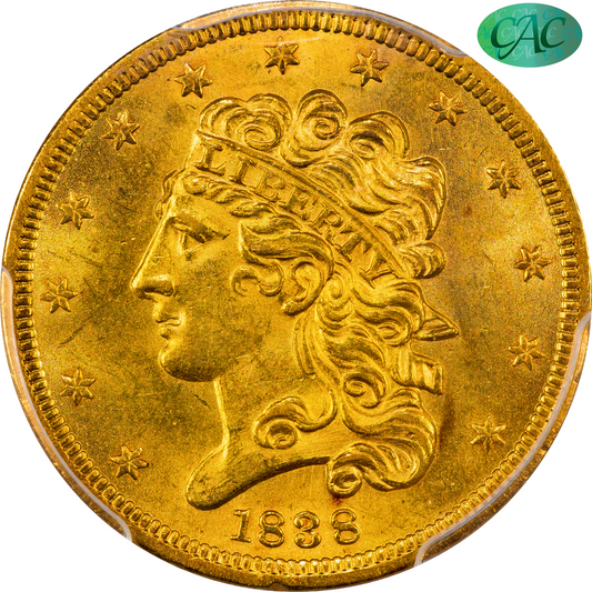1838 $5 MS63 PCGS CAC $5