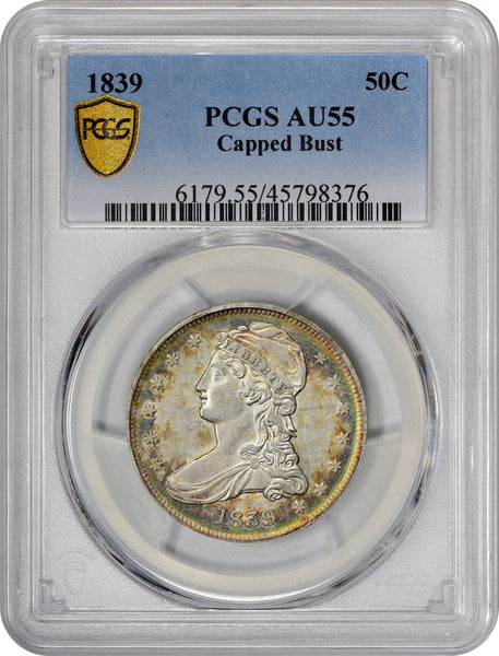 1839 50C CAPPED BUST AU55 PCGS