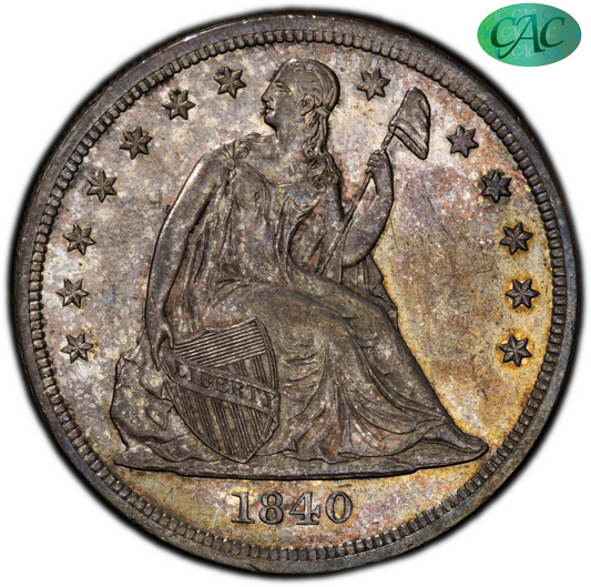 1840 $1 AU58+ PCGS CAC $1