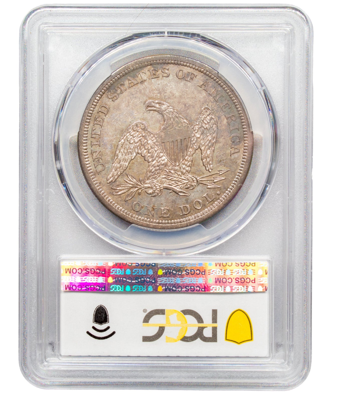 1840 $1 AU58+ PCGS CAC REVERSE HOLDER