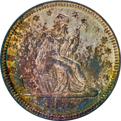 1840 25C DRAPERY MS63 OGH PCGS GOLD CAC