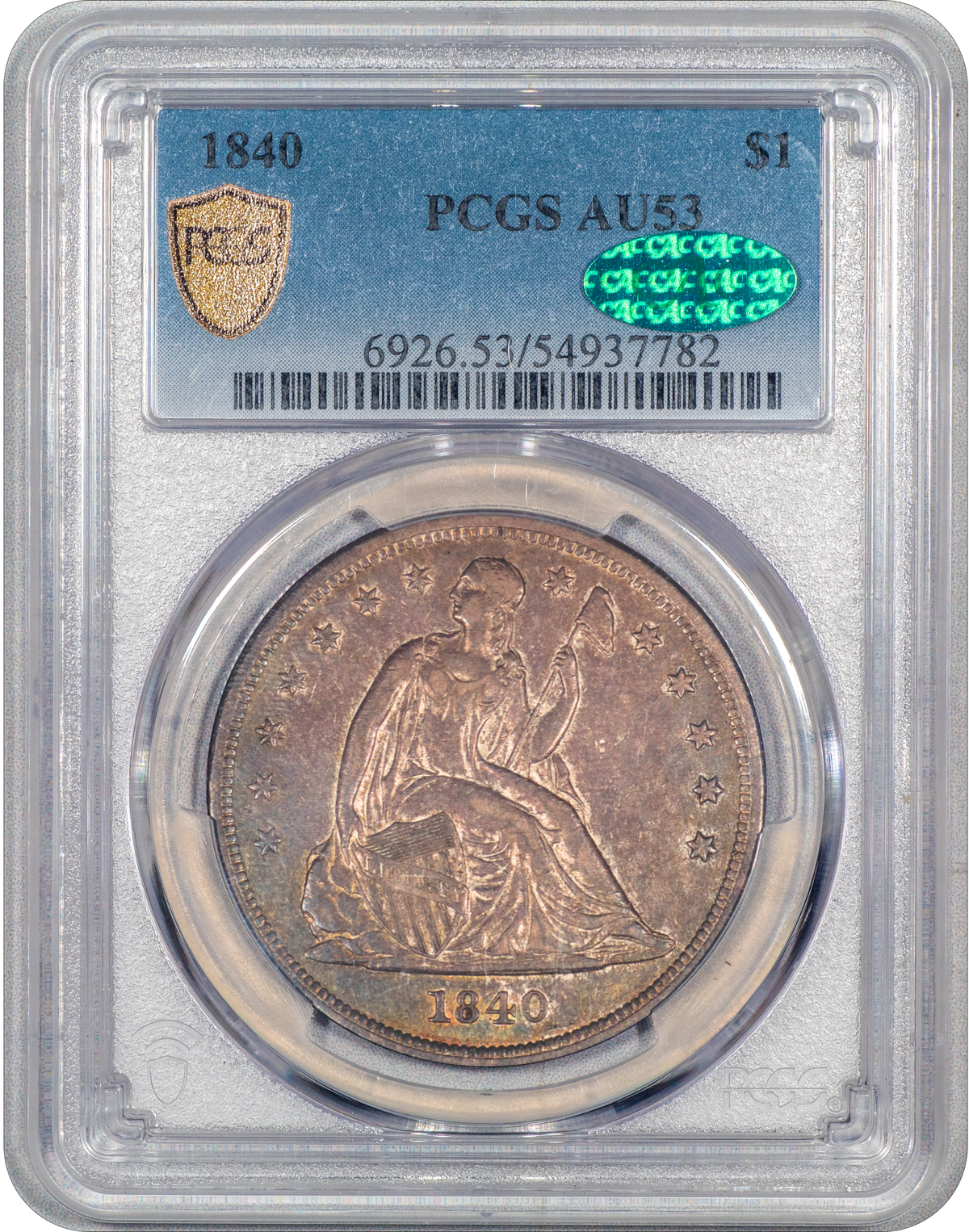 Buy 1840 Liberty Seated Dollar AU53 PCGS CAC | Paradime Coins