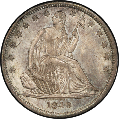 1840 Liberty Seated Half Dollar 50C SM LT REVERSE OF 1839 MS66 PCGS CAC EX CLAPP/ ELIASBERG