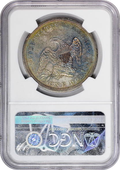 1841 $1 AU53 NGC REV HOLDER