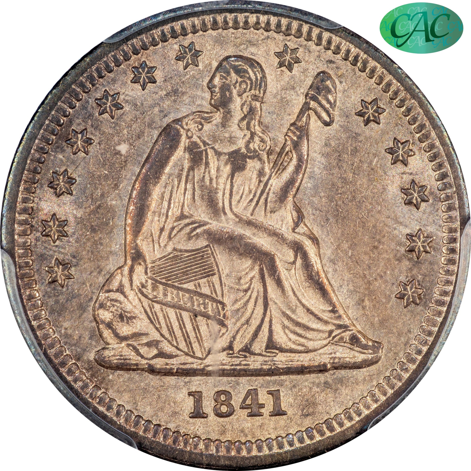 1841 25C MS62 PCGS CAC 25C