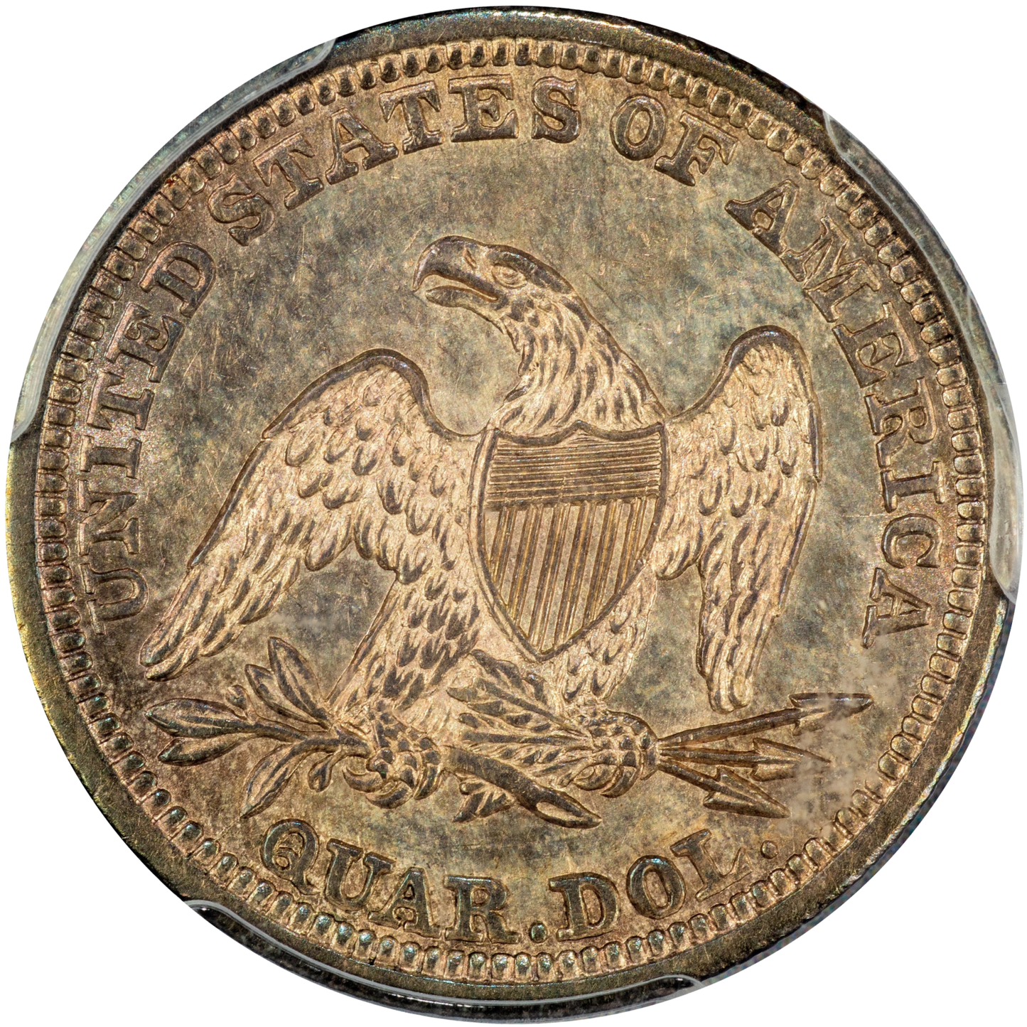 1841 25C MS62 PCGS CAC REVERSE