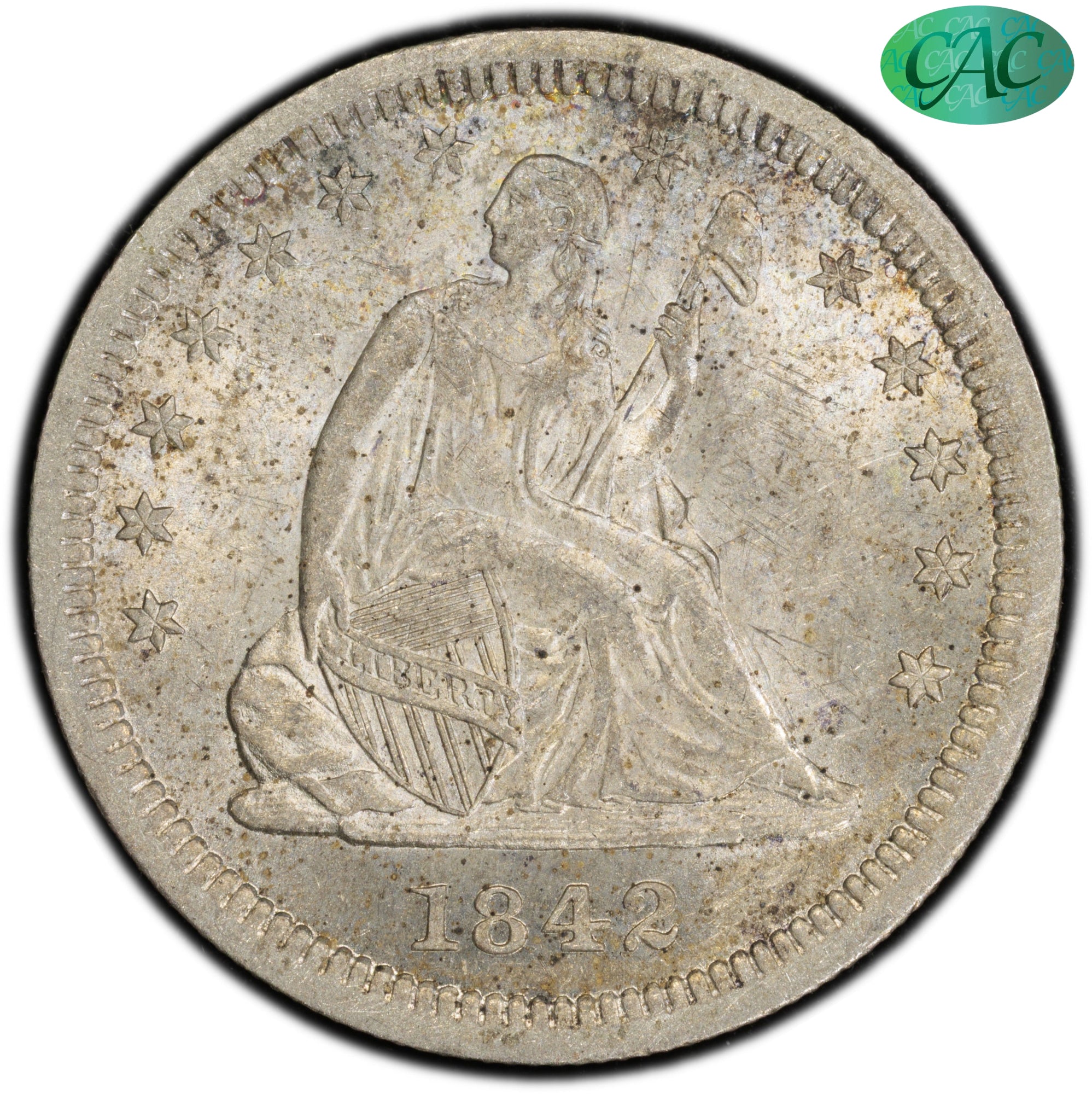 1842-O 25C LARGE DATE MS61 PCGS CAC