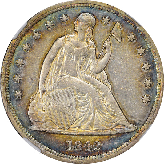 1842 $1 AU55 NGC