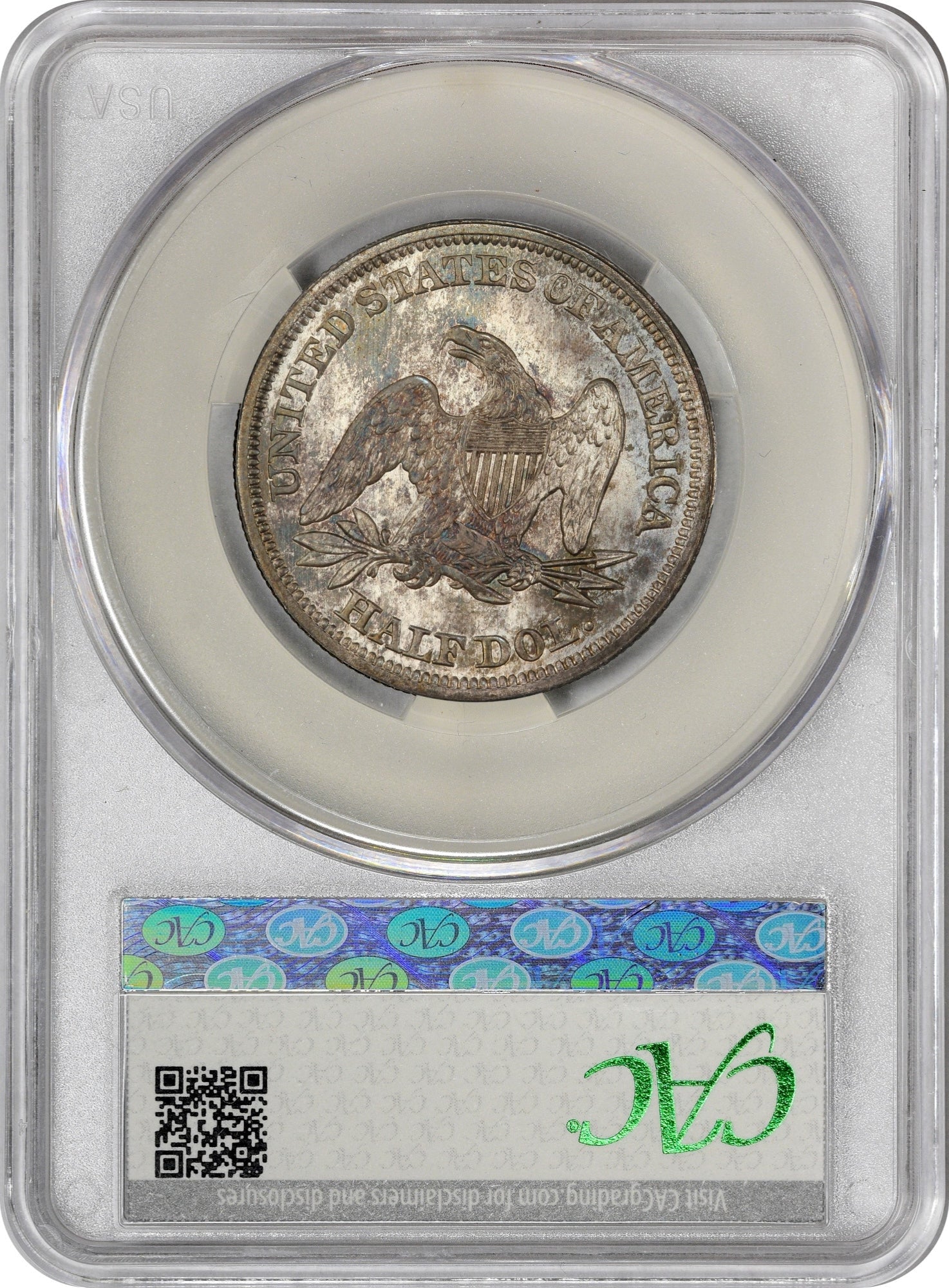 1842 50C MEDIUM DATE MS66 + CACG 50C