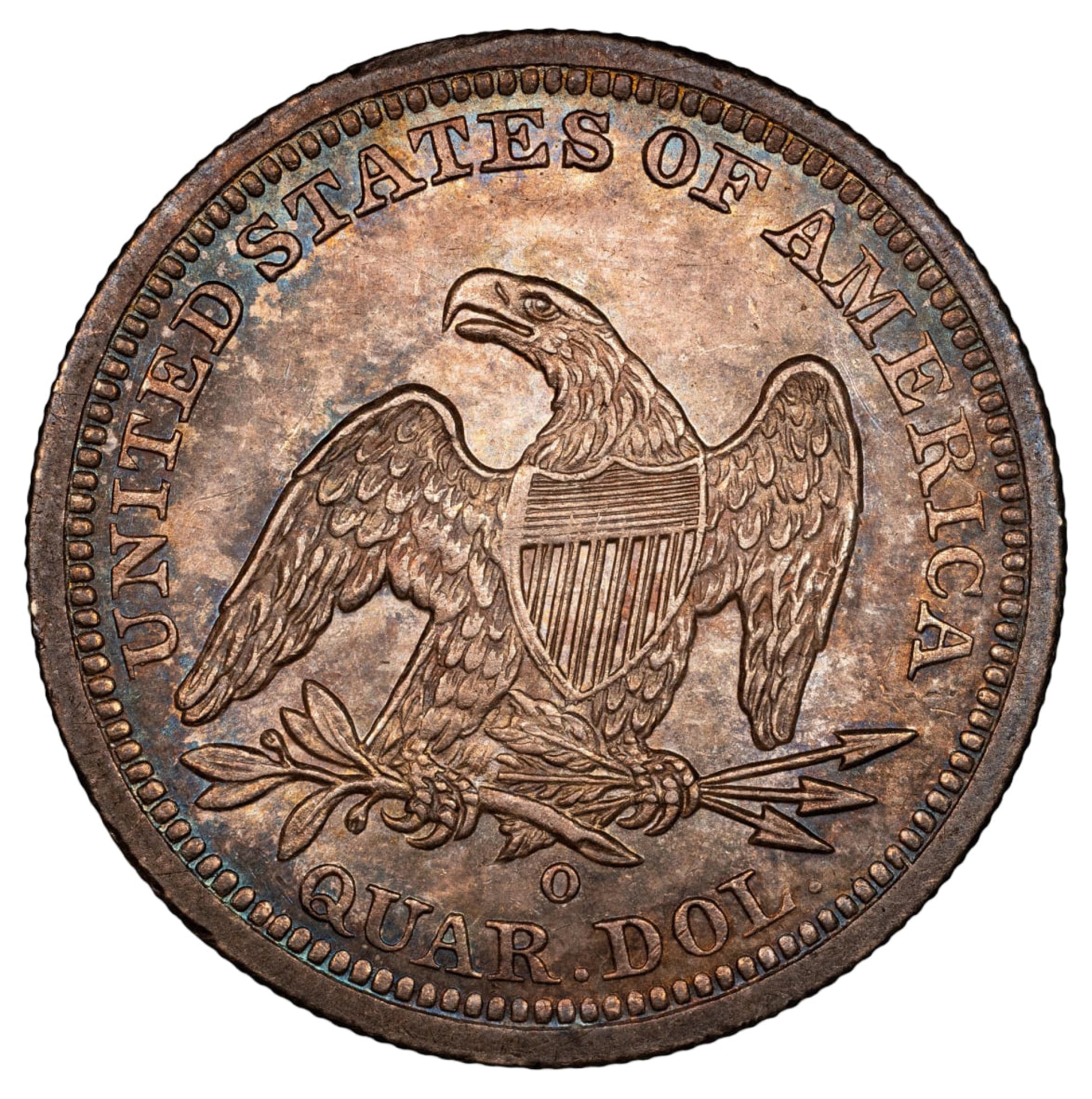 1843-O 25C MS64 CACG 25C