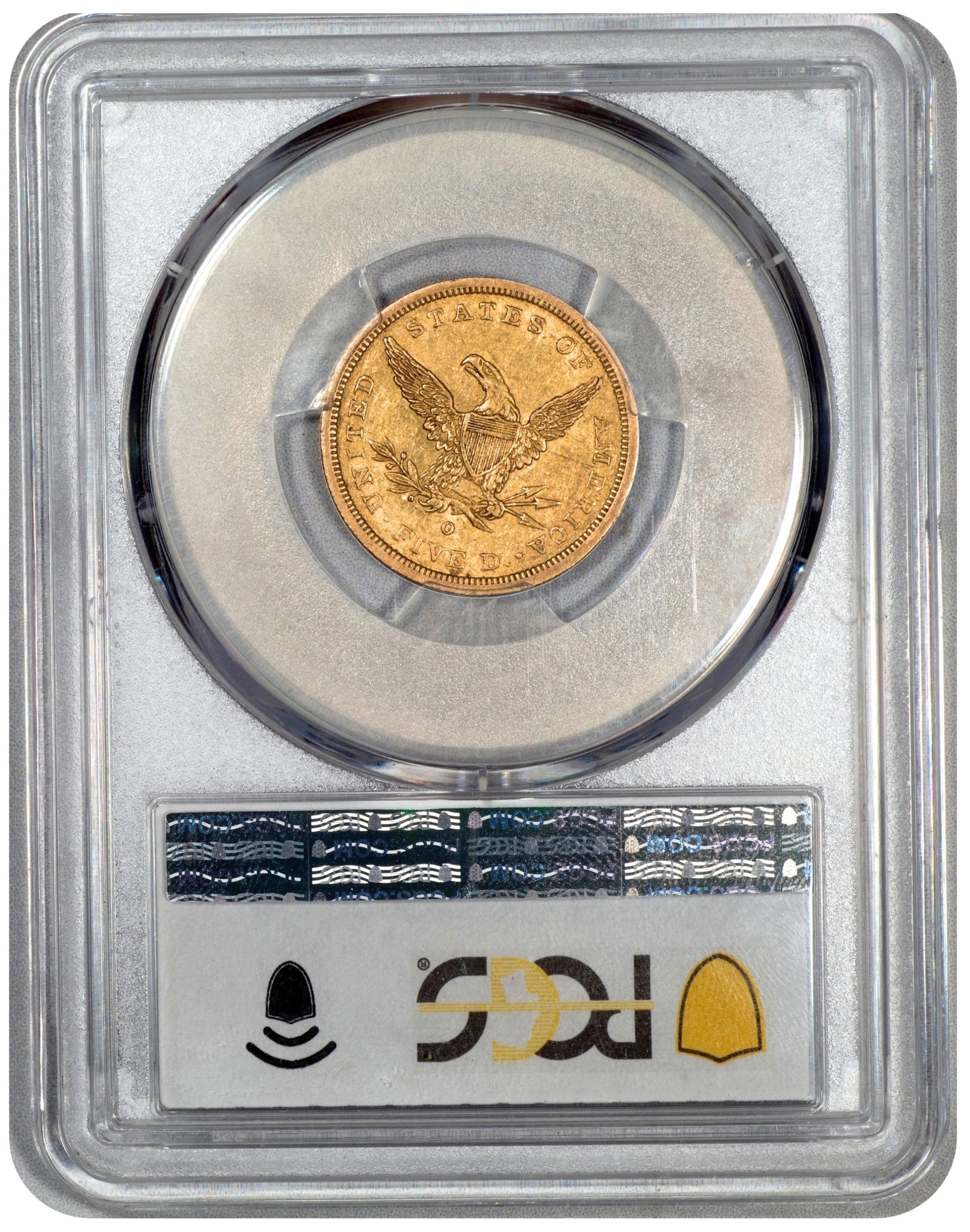 1843-O $5 Liberty Head Half Eagle, Small Letters SM LT AU55 PCGS CAC HOLDER